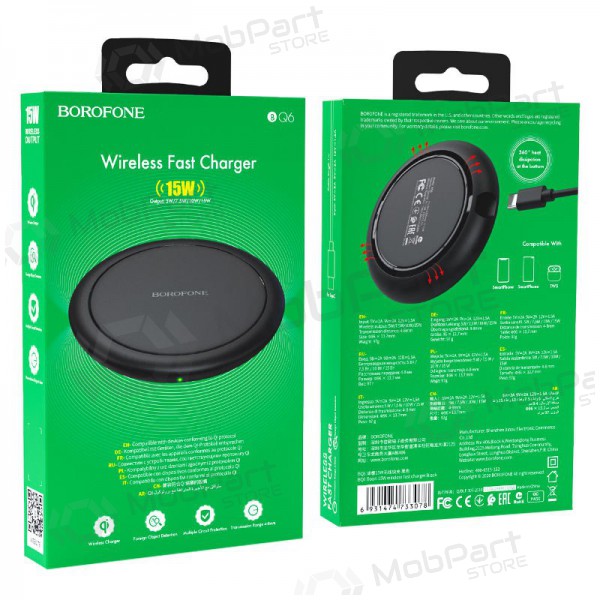 Φορτιστής ασύρματος Borofone BQ6 QC3.0 (15W) (μαύρος)