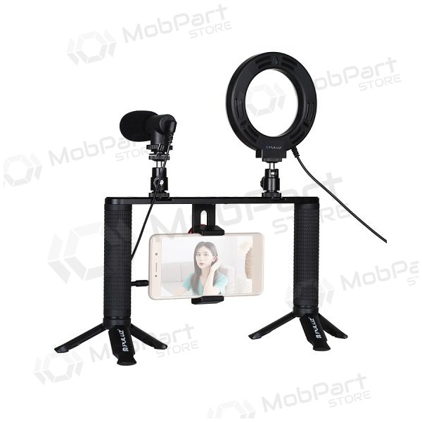 Σετ blogger με δακτυλιοειδή λάμπα LED, βάσεις, θήκη τηλεφώνου και μικρόφωνο