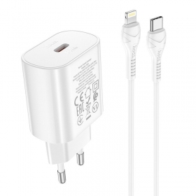 Φορτιστής τηλεφώνου Hoco N22 25 W USB-C με καλώδιο Lightning 1 m λευκό