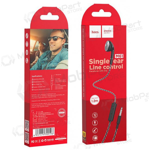 Handsfree ακουστικα Hoco M61 Mono 3,5mm (μαύρος)