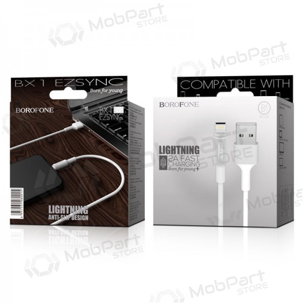 USB καλώδιο Borofone BX1 Lightning 1.0m (άσπρο)