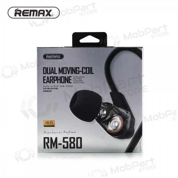 Handsfree ακουστικα Remax RM-580 3,5mm (μαύρος)