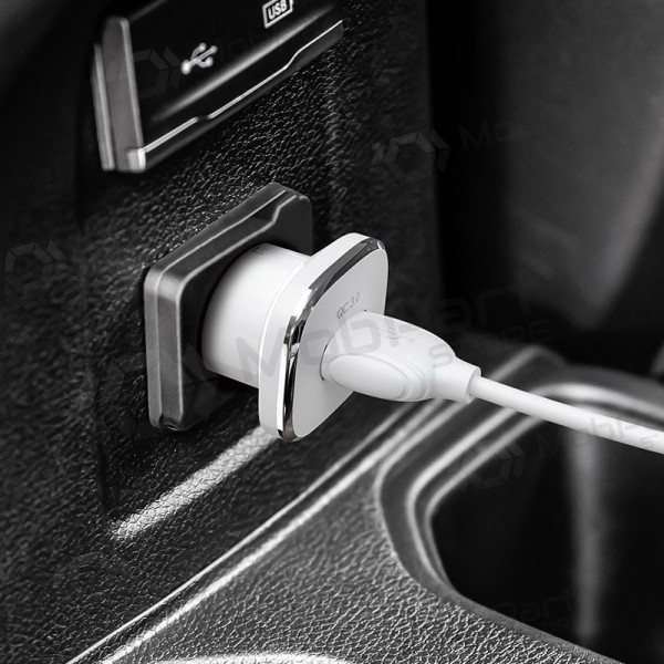 Φορτιστής automobilinis Borofone BZ12A Quick Charge 3.0 + Type-C (άσπρο)
