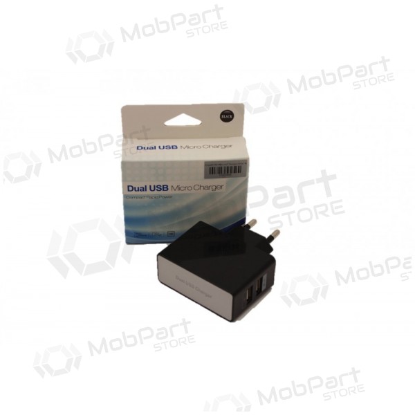 Φορτιστής (USB) (dual) (1A+2A) (μαύρος)