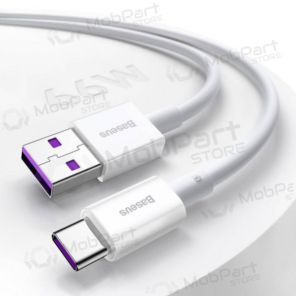 USB καλώδιο Baseus Superior iš USB į Type-C 66W 2.0m άσπρο CATYS-A02
