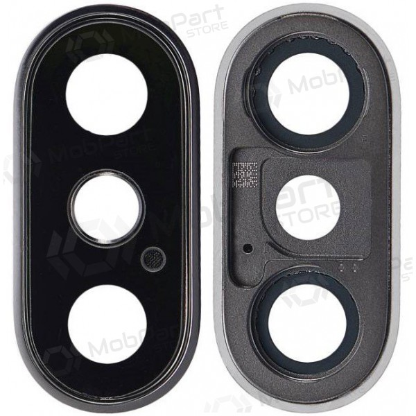 Apple iPhone XS / XS Max τζαμάκι κάμερας (ασήμι) (με πλαίσιο)