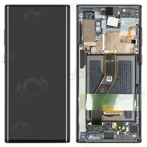 Ekranas Samsung N975 Note 10 Plus/N976 Note 10 Plus 5G su lietimui jautriu stikliuku και rėmeliu Black OLED (real size)