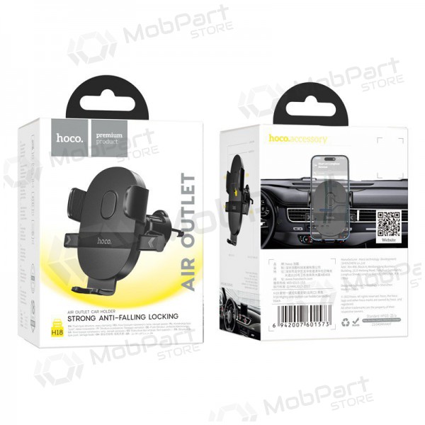 Θήκη τηλεφώνου αυτοκινήτου Hoco H18 μαύρος