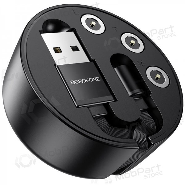 USB καλώδιο Borofone BU26 3in1 microUSB-Lightning-Type-C magnetinic 1.0m (μαύρος)