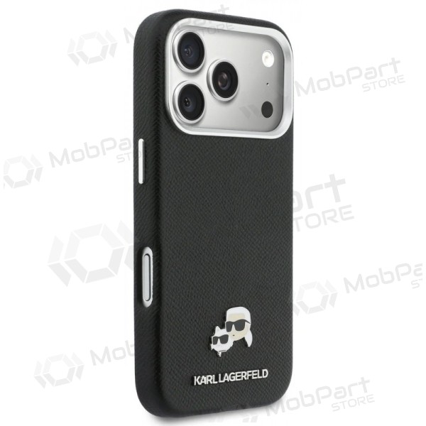 Θήκη Apple iPhone 17 Pro - Karl Lagerfeld PU Karl and Choupette Heads Pins MagSafe (μαύρο)