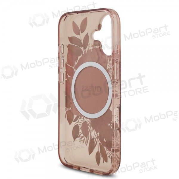 Θήκη Apple iPhone 17 -Guess IML Flowers Strap MagSafe- (ροζ)