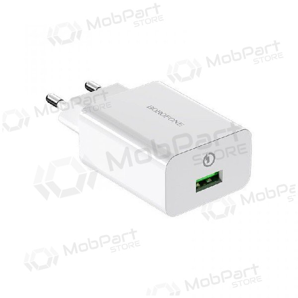 Φορτιστής BOROFONE BA21A Long journey QC3.0 USB 18W (3.6V-6.5V/3A, 6.6V-9V/2A, 9.1V-12V/1.5A) (άσπρο)