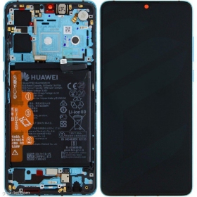 Huawei P30 (new version 2021) οθόνη (Aurora) (με πλαίσιο και μπαταρία) (service pack) (γνησια)