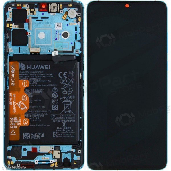 Huawei P30 (new version 2021) οθόνη (Aurora) (με πλαίσιο και μπαταρία) (service pack) (γνησια)