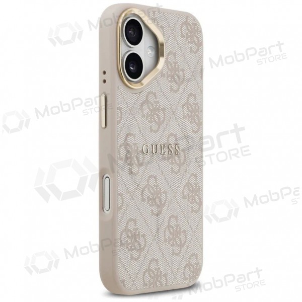 Θήκη Apple iPhone 17 -Guess PU Leather 4G Gold Frame MagSafe- (ροζ)
