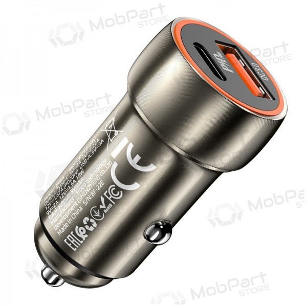 Φορτιστής automobilinis Hoco Z46A USB-A/Type-C PD20W+QC3.0 γκρί
