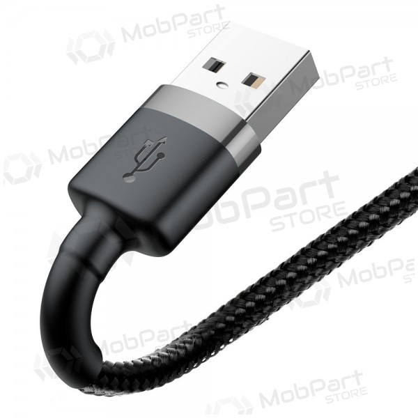 USB καλώδιο Baseus Cafule USB-A to Lightning 2.4A 1.0m γκρί-μαύρος CALKLF-BG1