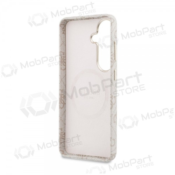 Θήκη Samsung Galaxy S26 - Guess PU 4G Script Metal Logo Magnetic (ροζ)