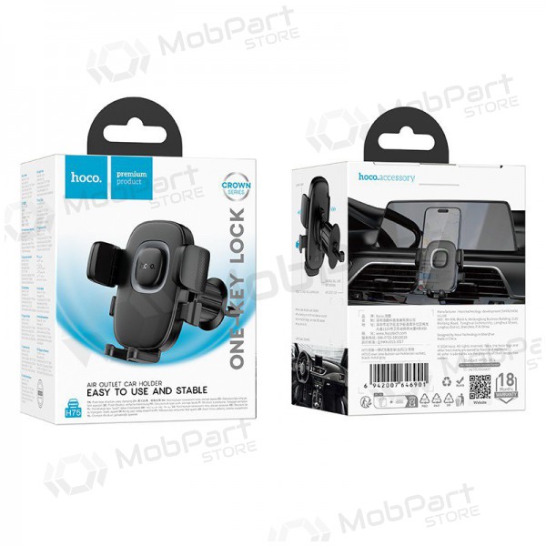 Θήκη τηλεφώνου αυτοκινήτου Hoco H75 (air vent) μαύρος