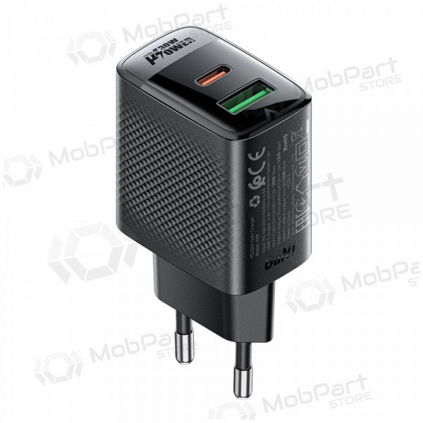 Φορτιστής Acefast A98 30W GaN USB-C/USB-A μαύρος
