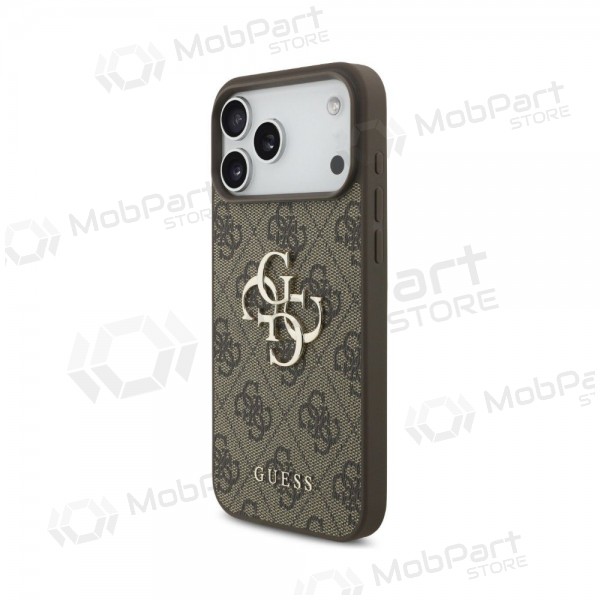 Θήκη Apple iPhone 18 Pro - Guess PU 4G Metal Logo (καφέ)
