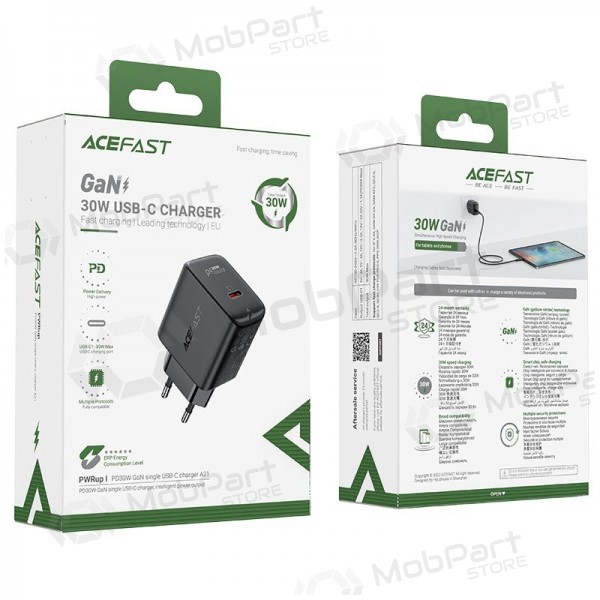 Φορτιστής buitinis Acefast A21 30W GaN USB-C μαύρος