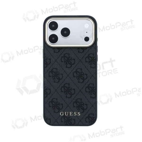 Θήκη Apple iPhone 18 Pro Max - Guess PU Leather 4G Gold Frame MagSafe (μαύρο)