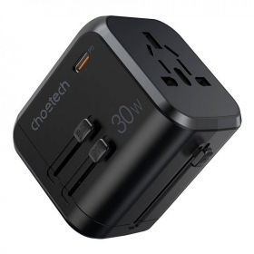 Γενικής kelioninis φορτιστής Choetech PD5008 30W USB-C/3xUSB-A μαύρος