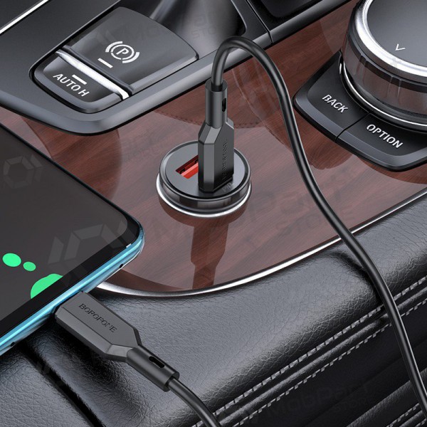 Φορτιστής automobilinis Borofone BZ18A USB-A/Type-C PD20W+QC3.0 + Type-C (μαύρος)