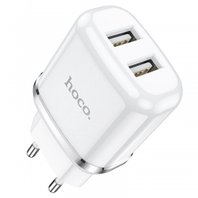 Φορτιστής Hoco N4 με 2 θύρες USB (2.4A) (λευκός)