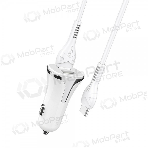 Φορτιστής automobilinis Hoco Z31 Quick Charge 3.0 (3.4A) x 2 USB + Type-C (άσπρο)