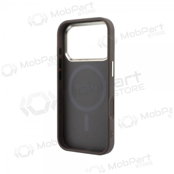 Θήκη Apple iPhone 18 Pro Max - Guess PU Leather 4G Gold Frame MagSafe (καφέ)