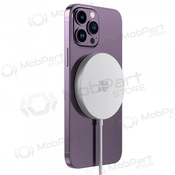 Ασύρματος φορτιστής MagSafe Blue Star Charing Pad 15 W με καλώδιο USB-C λευκό