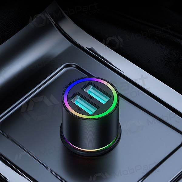 Φορτιστής automobilinis Joyroom JR-CL10 LED 2xUSB 24W (μαύρος)