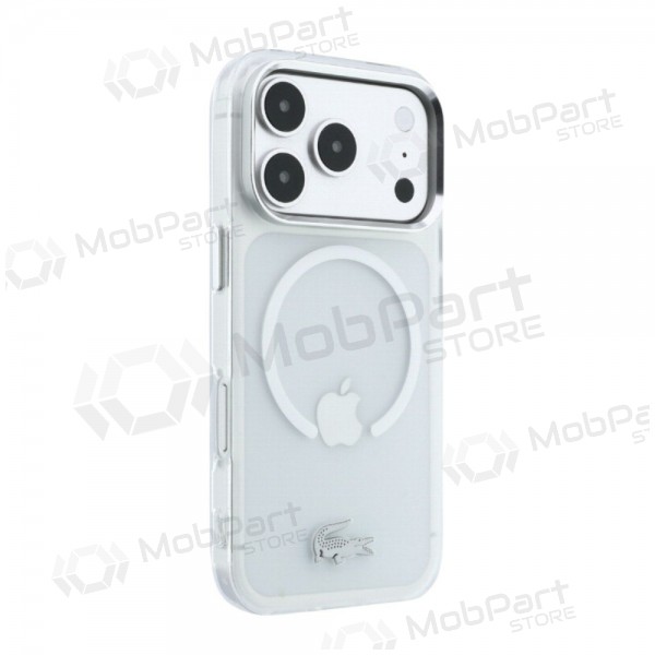Θήκη Apple iPhone 18 Pro Max - Lacoste IML Frosted Petit Pique Metal Logo MagSafe (διαφανής)