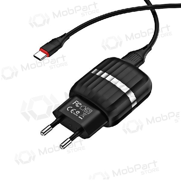 Φορτιστής BOROFONE BA24A Vigour Dual USB + Type-C καλώδιο (5V 2.4A) (μαύρος)