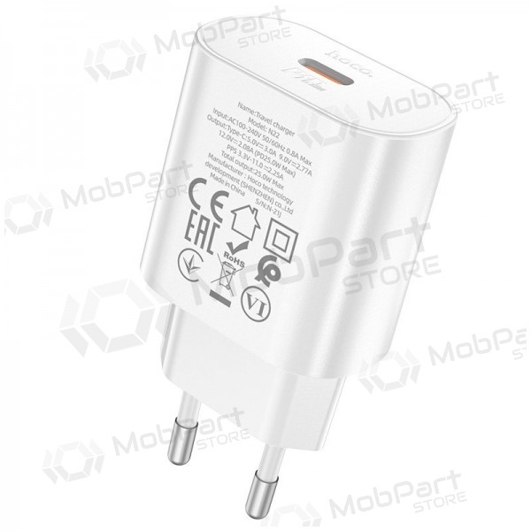 Φορτιστής τηλεφώνου Hoco N22 25 W USB-C λευκός
