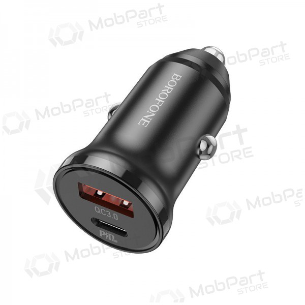 Φορτιστής automobilinis Borofone BZ18A USB-A/Type-C PD20W+QC3.0 (μαύρος)