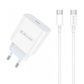 Φορτιστής Jellico AK180 20W USB-C + USB-C to USB-C cable 1.0m άσπρο