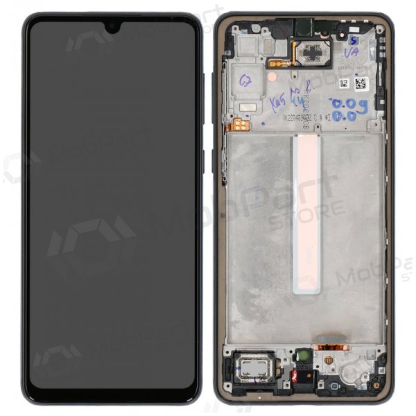 Ekranas Samsung A336 A33 5G 2022 su lietimui jautriu stikliuku και rėmeliu Black OLED (real size)