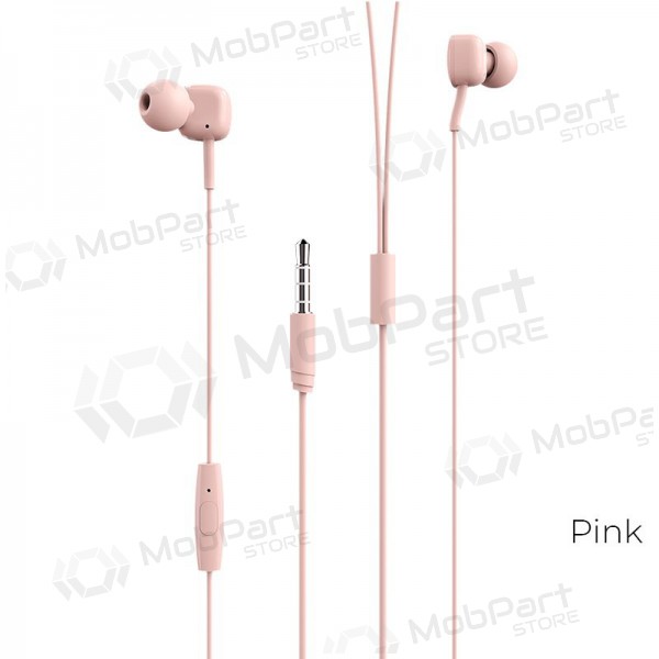 Handsfree ακουστικα Borofone BM34 3,5mm (ροζ)