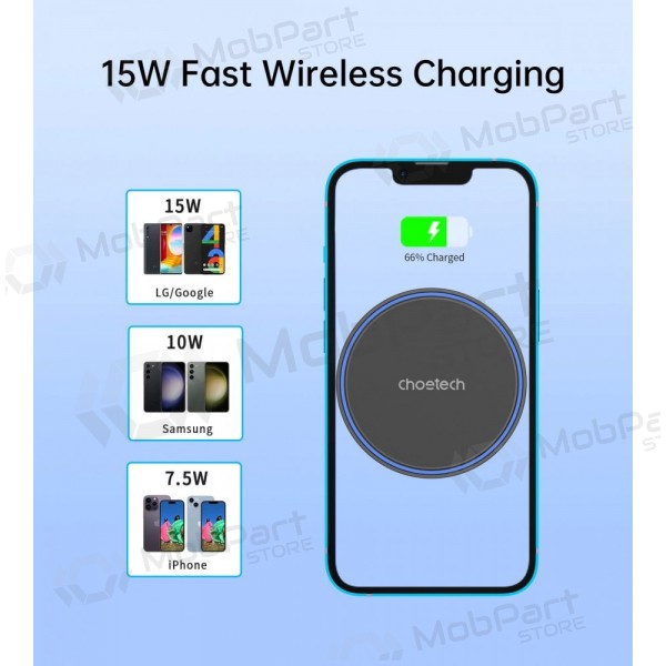 Automobilinis laikiklis-φορτιστής Choetech T205-F MagSafe 15W μαύρος