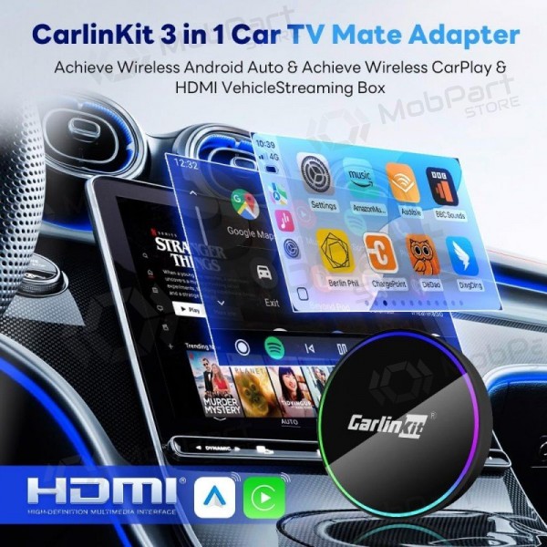 Προσαρμογέας CarPlay Carlinkit HD2CP Pro ασύρματο Android Auto μαύρο
