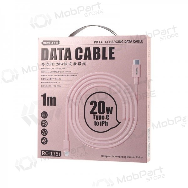 USB καλώδιο Remax RC-175i USB-C to Lightning 20W 1.0m άσπρο