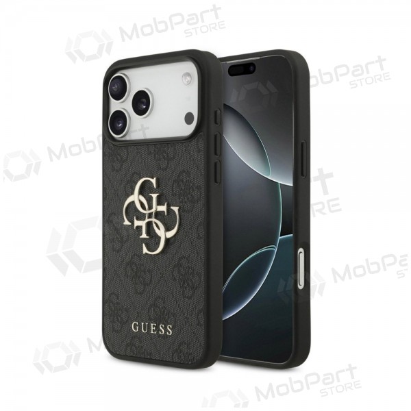 Θήκη Apple iPhone 18 Pro Max - Guess PU 4G Metal Logo (γκρι)