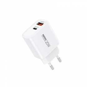 Φορτιστής τηλεφώνου Remax RP-U120 20 W USB-C + USB-A λευκός