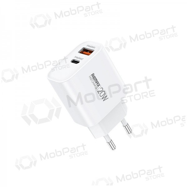 Φορτιστής τηλεφώνου Remax RP-U120 20 W USB-C + USB-A λευκός