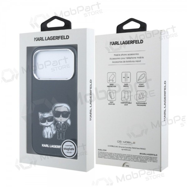 Θήκη Apple iPhone 18 Pro - Karl Lagerfeld PU Semi Wrap Smooth Sketch Bodies MagSafe (μαύρο)