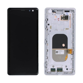 Sony Xperia XZ3 H8416 / H9436 οθόνη (άσπρο) (με πλαίσιο) (μεταχειρισμένος grade A, γνησια)