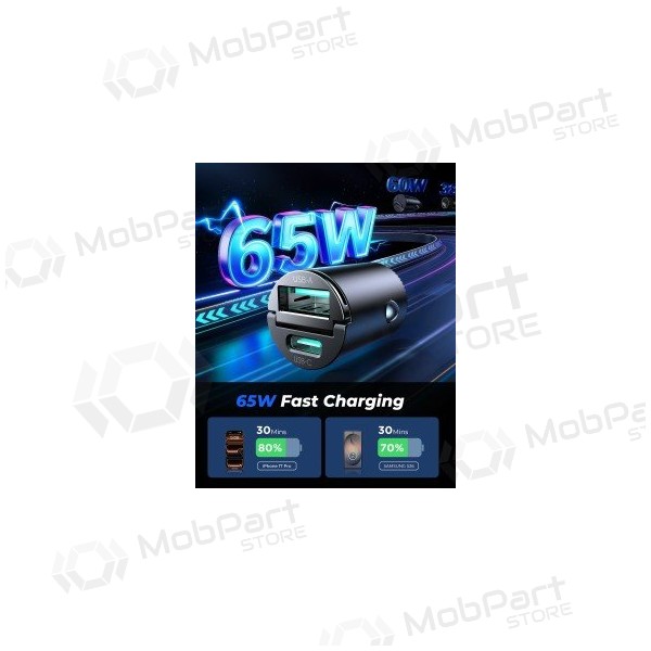Φορτιστής αυτοκινήτου τηλεφώνου Joyroom JR-CCN18 65 W USB-C + USB-A μαύρος